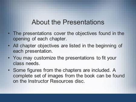 About the Presentations