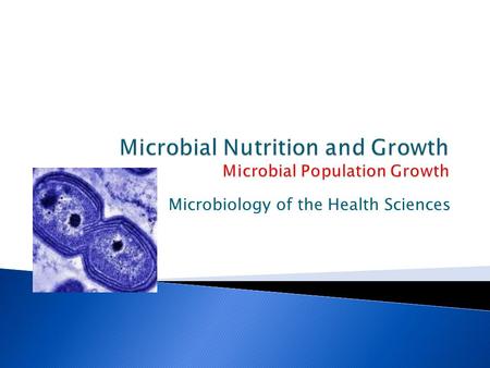 Microbial Nutrition and Growth Microbial Population Growth