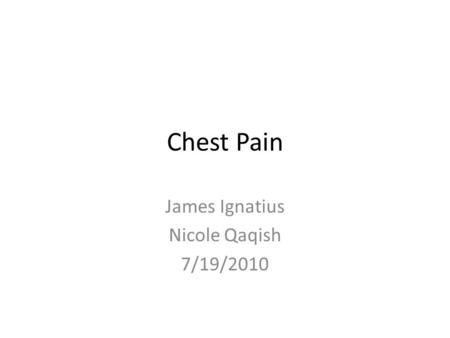 James Ignatius Nicole Qaqish 7/19/2010