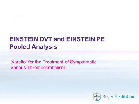 EINSTEIN DVT and EINSTEIN PE Pooled Analysis