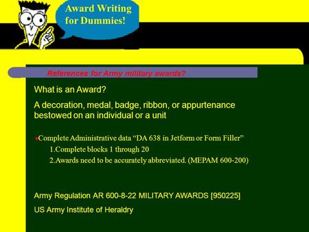 Award Writing for Dummies!