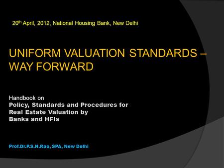 20th April, 2012, National Housing Bank, New Delhi