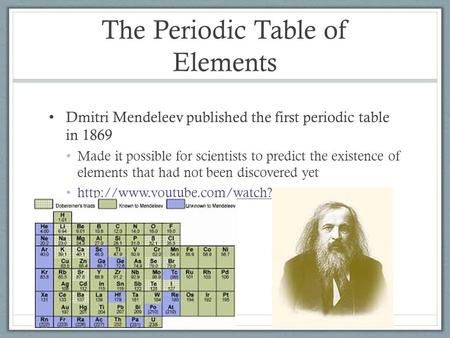 The Periodic Table of Elements