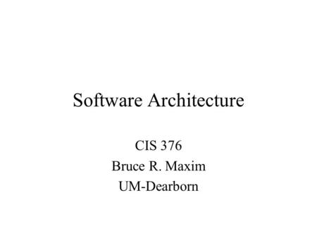 Software Architecture