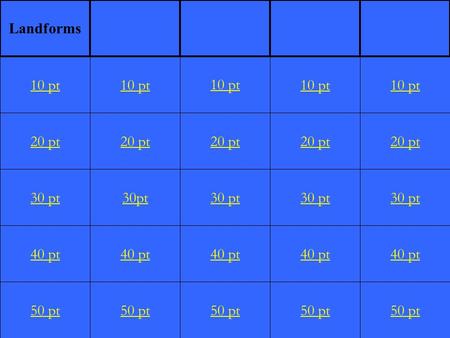 20 pt 30 pt 40 pt 50 pt 10 pt 20 pt 30pt 40 pt 50 pt 10 pt 20 pt 30 pt 40 pt 50 pt 10 pt 20 pt 30 pt 40 pt 50 pt 10 pt 20 pt 30 pt 40 pt 50 pt 10 pt Landforms.