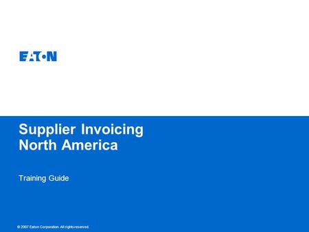 Supplier Invoicing North America