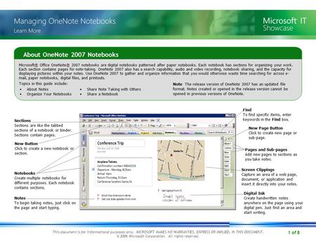 1 of 8 This document is for informational purposes only. MICROSOFT MAKES NO WARRANTIES, EXPRESS OR IMPLIED, IN THIS DOCUMENT. © 2006 Microsoft Corporation.