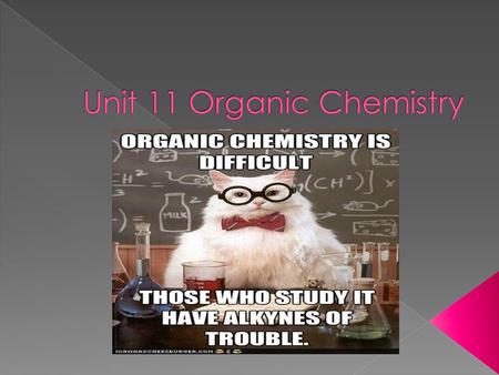  Covalent  Carbon always forms 4 bonds  Can form both polar and non-polar compounds  Being organic means you have carbon  Non-electrolytes  Molecular.