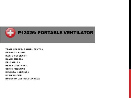 P13026: Portable Ventilator