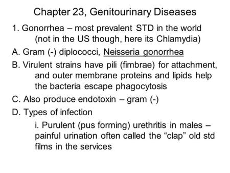 Chapter 23, Genitourinary Diseases