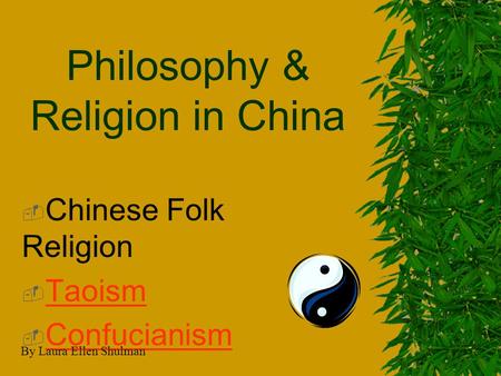 Philosophy & Religion in China