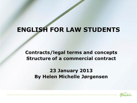 ENGLISH FOR LAW STUDENTS