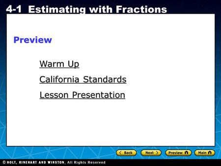 Preview Warm Up California Standards Lesson Presentation.