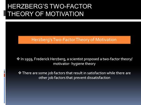 Herzberg’s Two-Factor Theory of Motivation