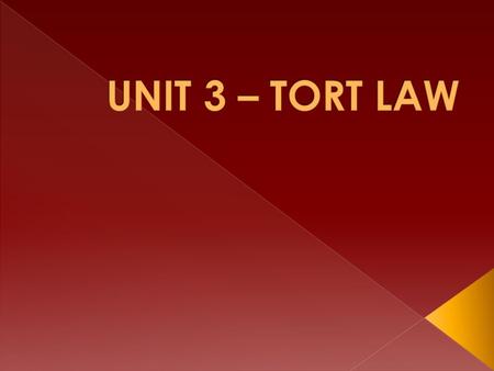 *Most law deals with civil law instead of criminal law *The primary goal of civil law is not to punish but to protect people by helping them avoid problems.