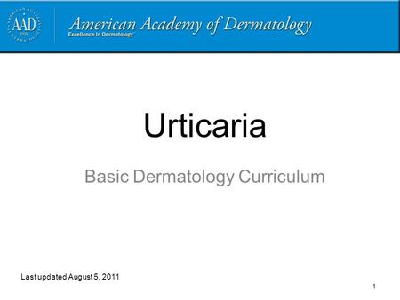 Basic Dermatology Curriculum