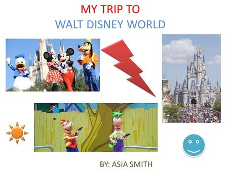 MY TRIP TO WALT DISNEY WORLD BY: ASIA SMITH. Landing at Disney The landing was fun!!! It felt like we were on a ride at the fair!!! Our landing was at.