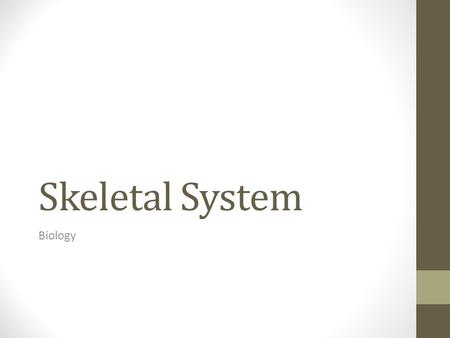 Skeletal System Biology. What do you know? Take a look at the handout of the skeleton without labels (put your name on the top). Label as many bones as.