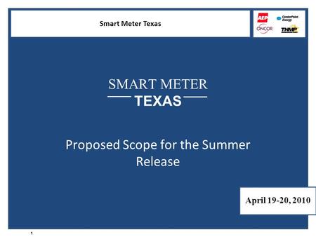 Proposed Scope for the Summer Release