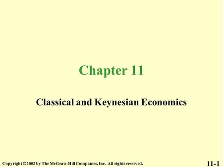 Classical and Keynesian Economics