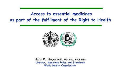 Access to essential medicines