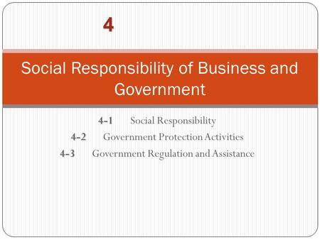 Social Responsibility of Business and Government