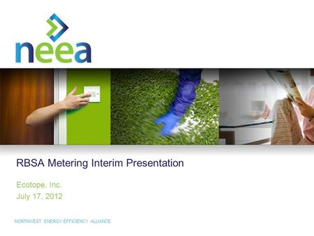 NORTHWEST ENERGY EFFICIENCY ALLIANCE RBSA Metering Interim Presentation Ecotope, Inc. July 17, 2012.