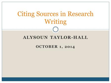 Citing Sources in Research Writing