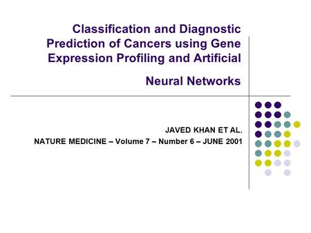 JAVED KHAN ET AL. NATURE MEDICINE – Volume 7 – Number 6 – JUNE 2001