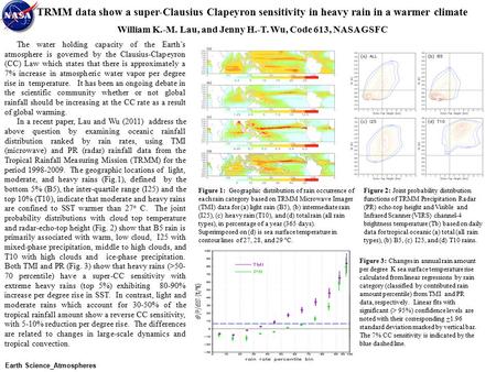 The water holding capacity of the Earth’s atmosphere is governed by the Clausius-Clapeyron (CC) Law which states that there is approximately a 7% increase.