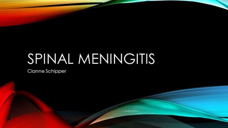 SPINAL MENINGITIS Cianne Schipper. WHAT IS SPINAL MENINGITIS?