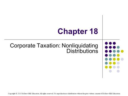 Corporate Taxation: Nonliquidating Distributions