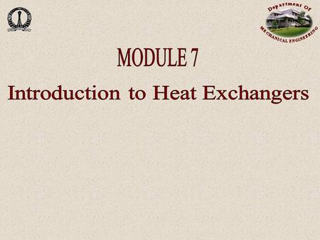 Introduction to Heat Exchangers