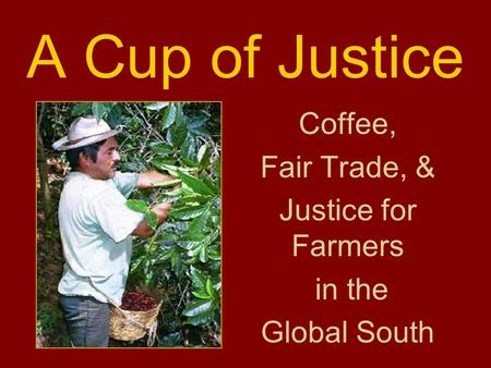 Coffee, Fair Trade, & Justice for Farmers in the Global South