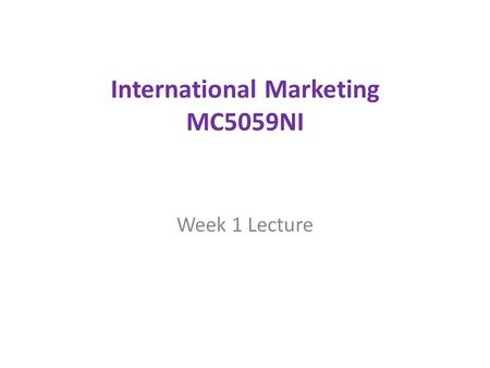 International Marketing MC5059NI