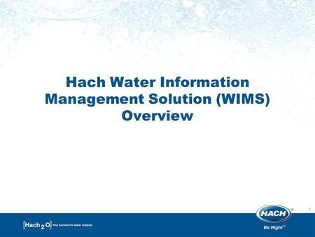 Hach Water Information Management Solution (WIMS) Overview