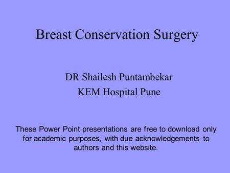 Breast Conservation Surgery