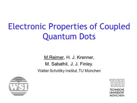 Electronic Properties of Coupled Quantum Dots