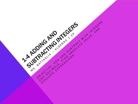 1-4 adding and subtracting integers