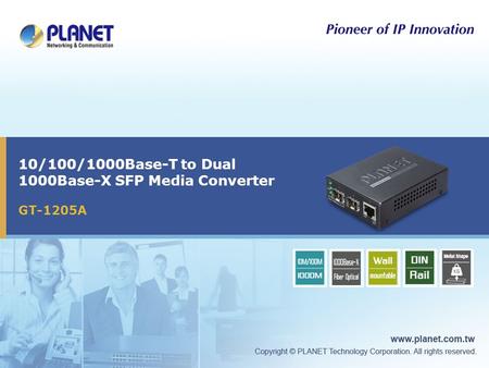 10/100/1000Base-T to Dual 1000Base-X SFP Media Converter GT-1205A Icon5Icon4Icon3Icon2Icon1.