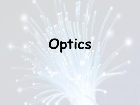 Optics. Learning Targets Sketch light rays based on the Law of Reflection. Identify the differences between images and objects. Explain the images in.