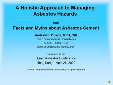 A Holistic Approach to Managing Asbestos Hazards