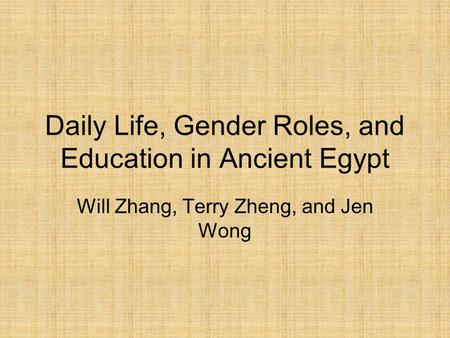 Daily Life, Gender Roles, and Education in Ancient Egypt