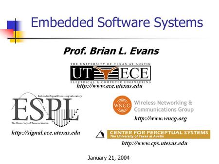 Embedded Software Systems