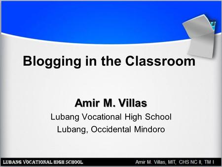 Blogging in the Classroom