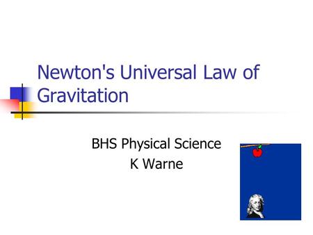 Newton's Universal Law of Gravitation