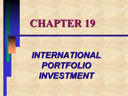 INTERNATIONAL PORTFOLIO INVESTMENT