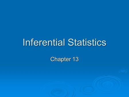 Inferential Statistics