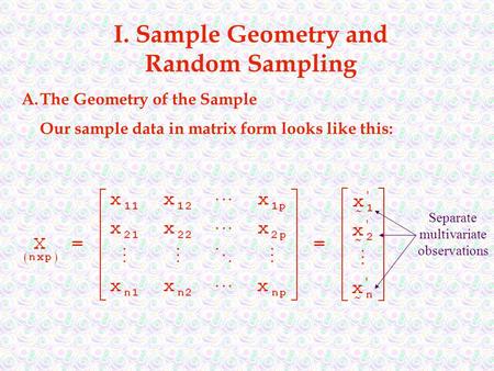 Separate multivariate observations