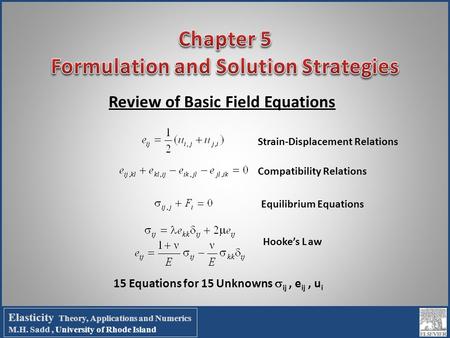 Chapter 5 Formulation and Solution Strategies